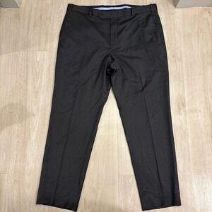 Peter Millar Dress Pants Slacks 40x30 Mens Gray Charcoal 100% Wool Stretch Flat